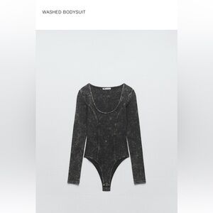 ZARA grey washed out bodysuit
